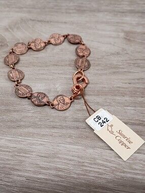 New Sunrise Copper Womens Classic Casual Custom Mini Vintage Penny Bracelet